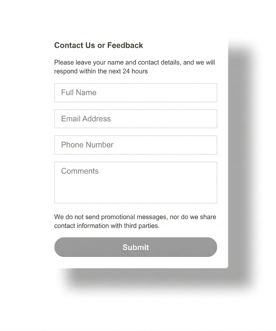 Website contact form widget example